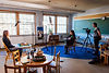 A teacher being interviewed in her classroom